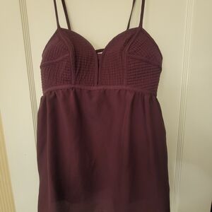 Xhilaration Wine Textured Spaghetti Strap Top